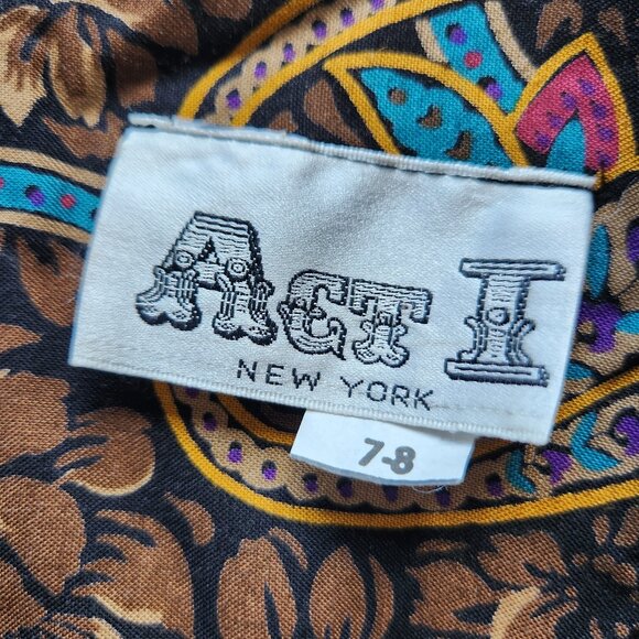 Vintage NWT ACT I New York Floral Paisley Smocked Midi Dress Drop-waist - Picture 13 of 14